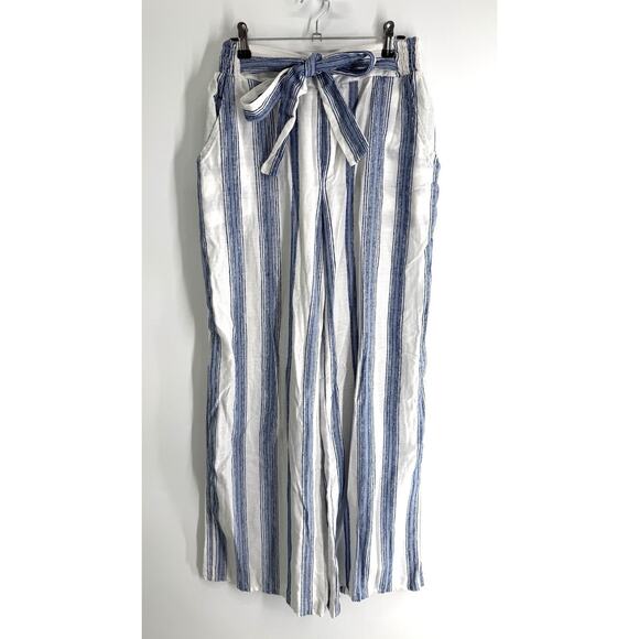 Angie Pants Women’s Small Boho Striped Pull On Wide Leg Lightweight Cotton New - Picture 1 of 7
